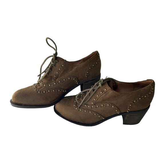 Jeffrey Campbell Bootie Womens 8 Brown Leather Sonoma Studded Wingtip Ankle Boot - Picture 10 of 10